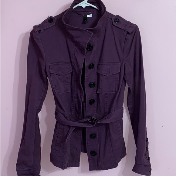 Jackets & Blazers - Purple belted fall jacket